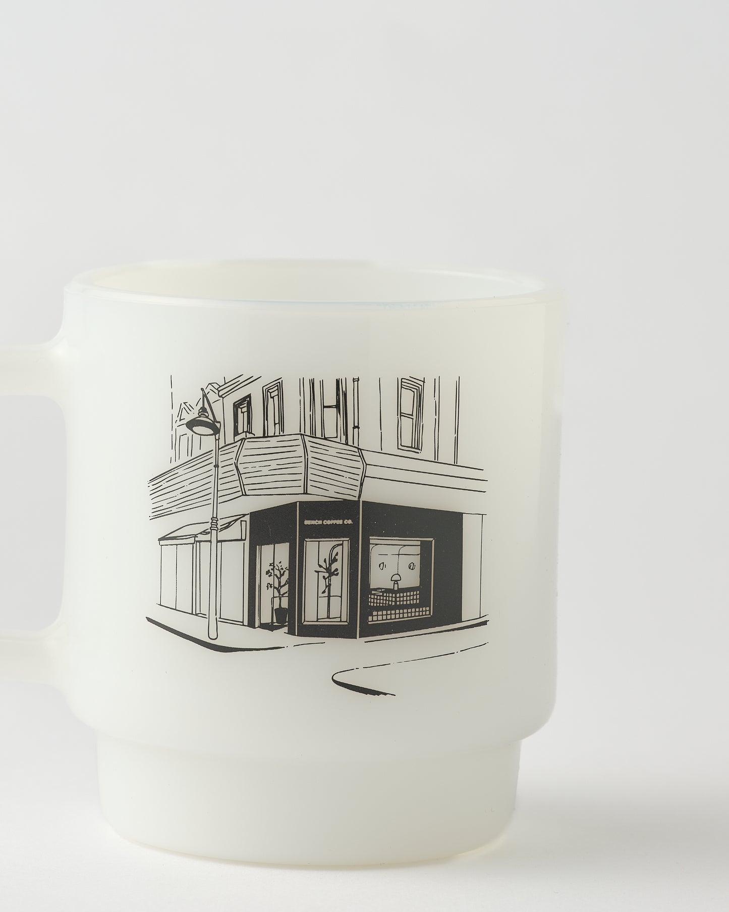 BENCH COFFEE CO. LT COLLINS Milk Glass Mug