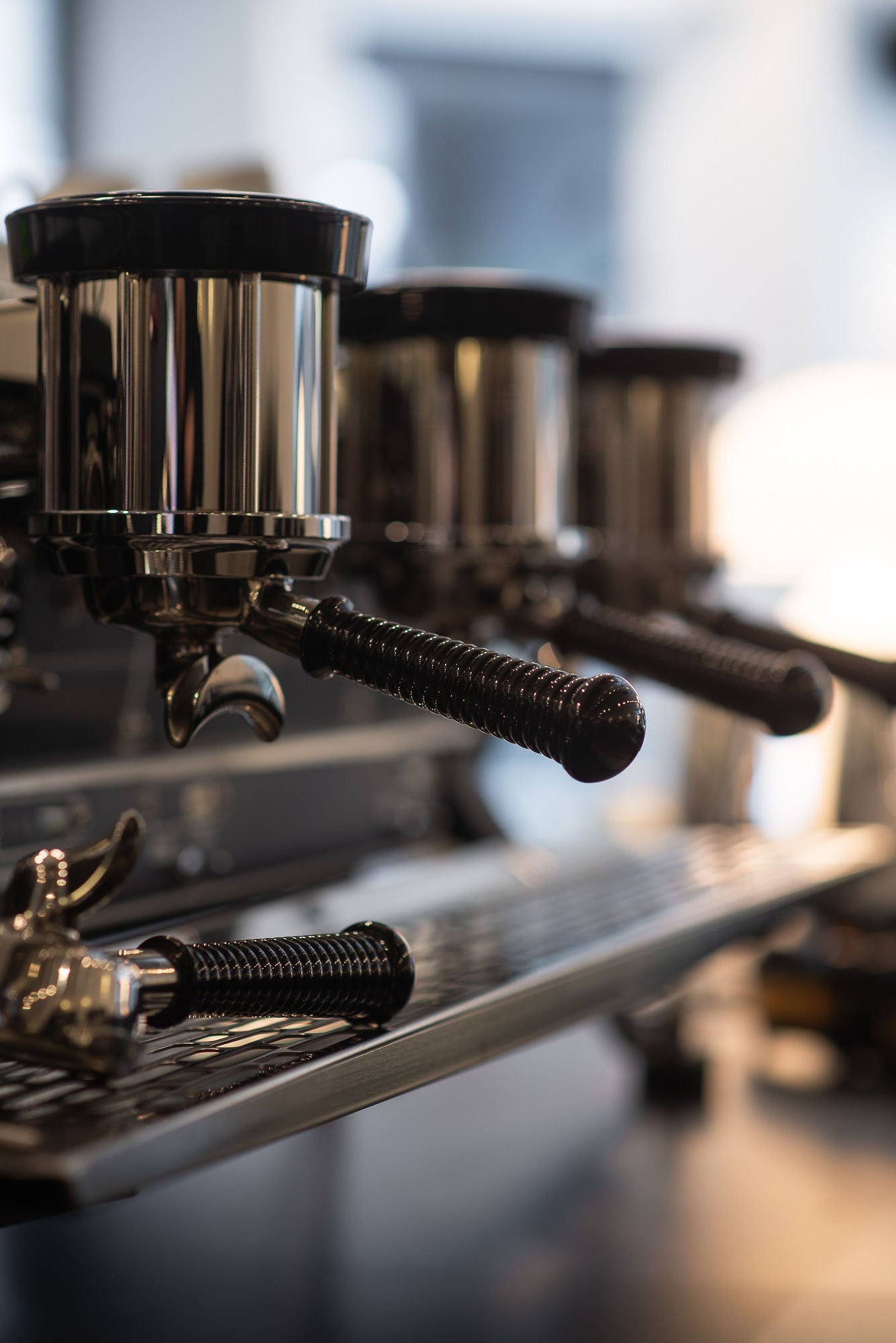 Close-up of a Kees van der Western Spirit espresso machine at Bench Coffee Co. Lt Collins. 